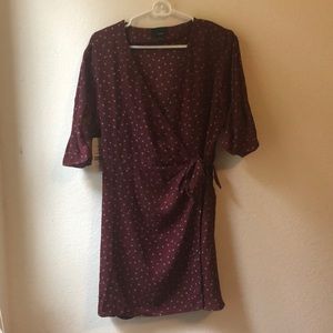 Maroon Wrap Dress